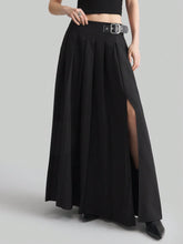 Ontre Women's Elegant Satin & Tweed Patchwork Skirt, Suitable For Office And Casual Urban Wear, Autumn